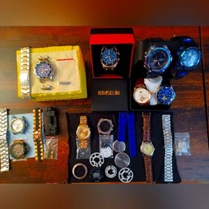 Lot of watches invicta lige marc echo aoklusic kimsoun and watch parts  bracelet